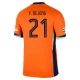 Frenkie de Jong #21 Nogometni Dresovi Nizozemska UEFA Euro 2024 Domaći Dres Muški